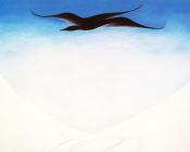 乔治亚奥基夫 - A Black Bird With Snow Covered Red Hills